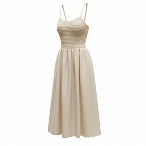 J. Crew Linen Cream Midi Dress